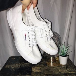 Superga White Lace Sneakers